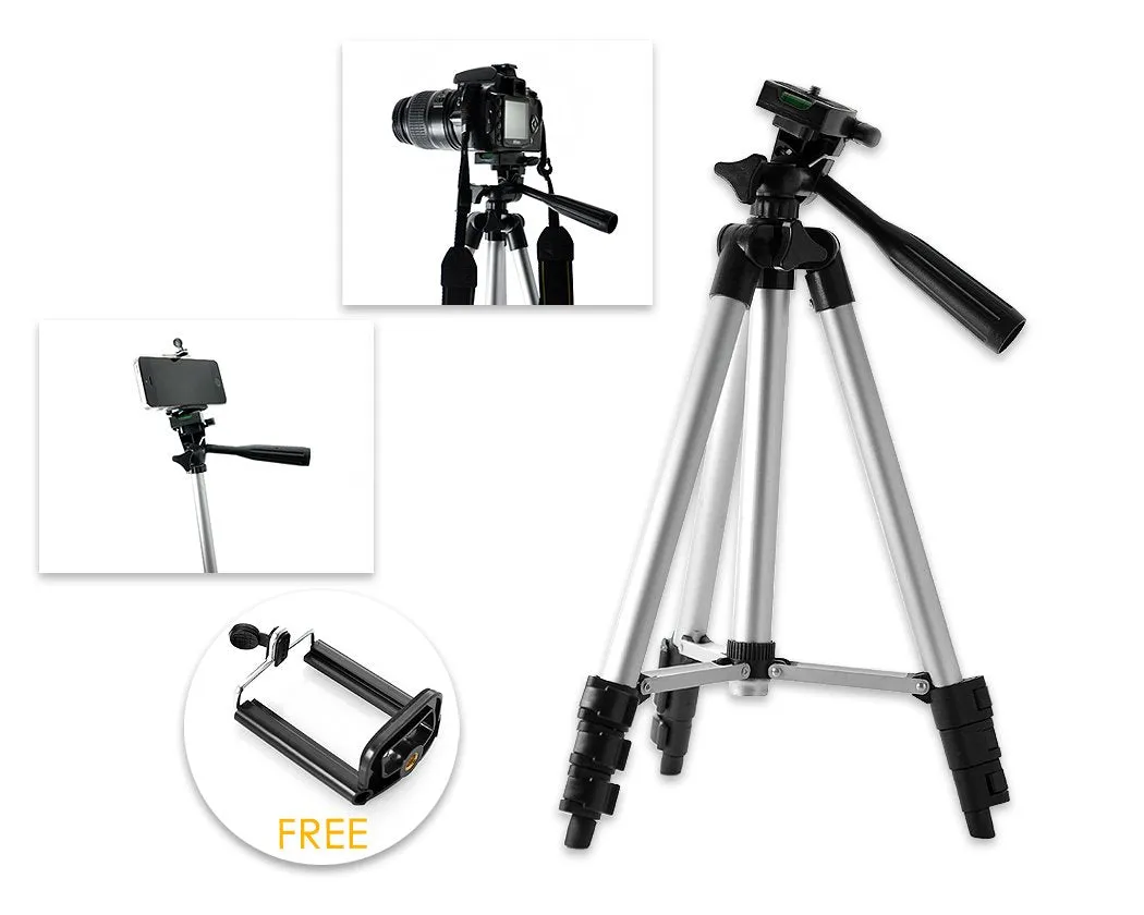 14-43" Phone Selfie Tripod with Phone Clip