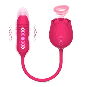 2 in 1 Floral Fantasy Clitoral Suction Rose Vibrator