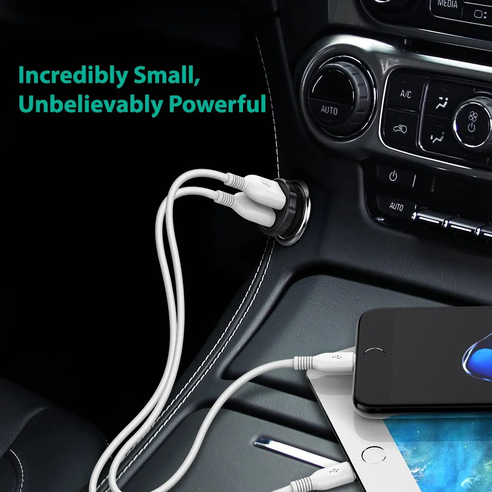 24W 4.8A Mini Dual USB Car Adapter 2-Port Car Charger