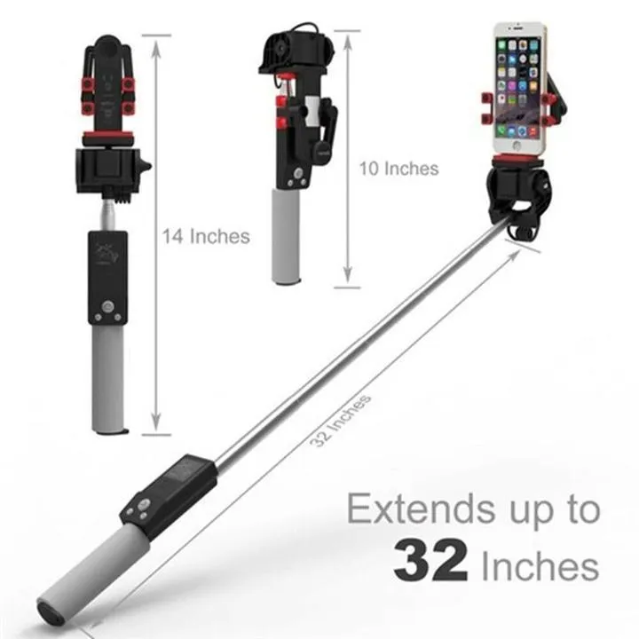 360 Degree Smart Rotation Expandable Selfie Stick Wireless Bluetooth Monopod