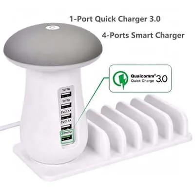 5 Port Quick Charger with Night Lamp