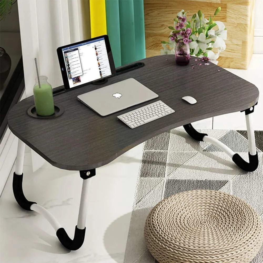 Alok Laptop Desk Folding Laptop Bed Tray Bed Table, Standing Lap Desk Student Writing Desk Portable Laptop Lap Desk Breakfast Coffee Serving Tray Table Holder for Home Bedroom Watching Movie