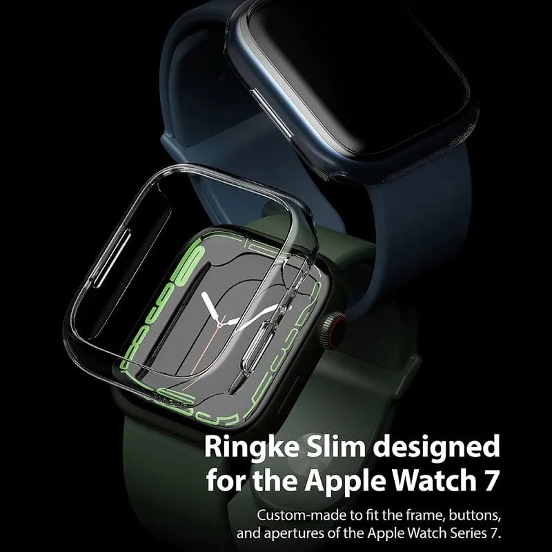 Apple Watch Series 9/8/7 (45mm) Slim Clear and Rose Gold Case By Ringke