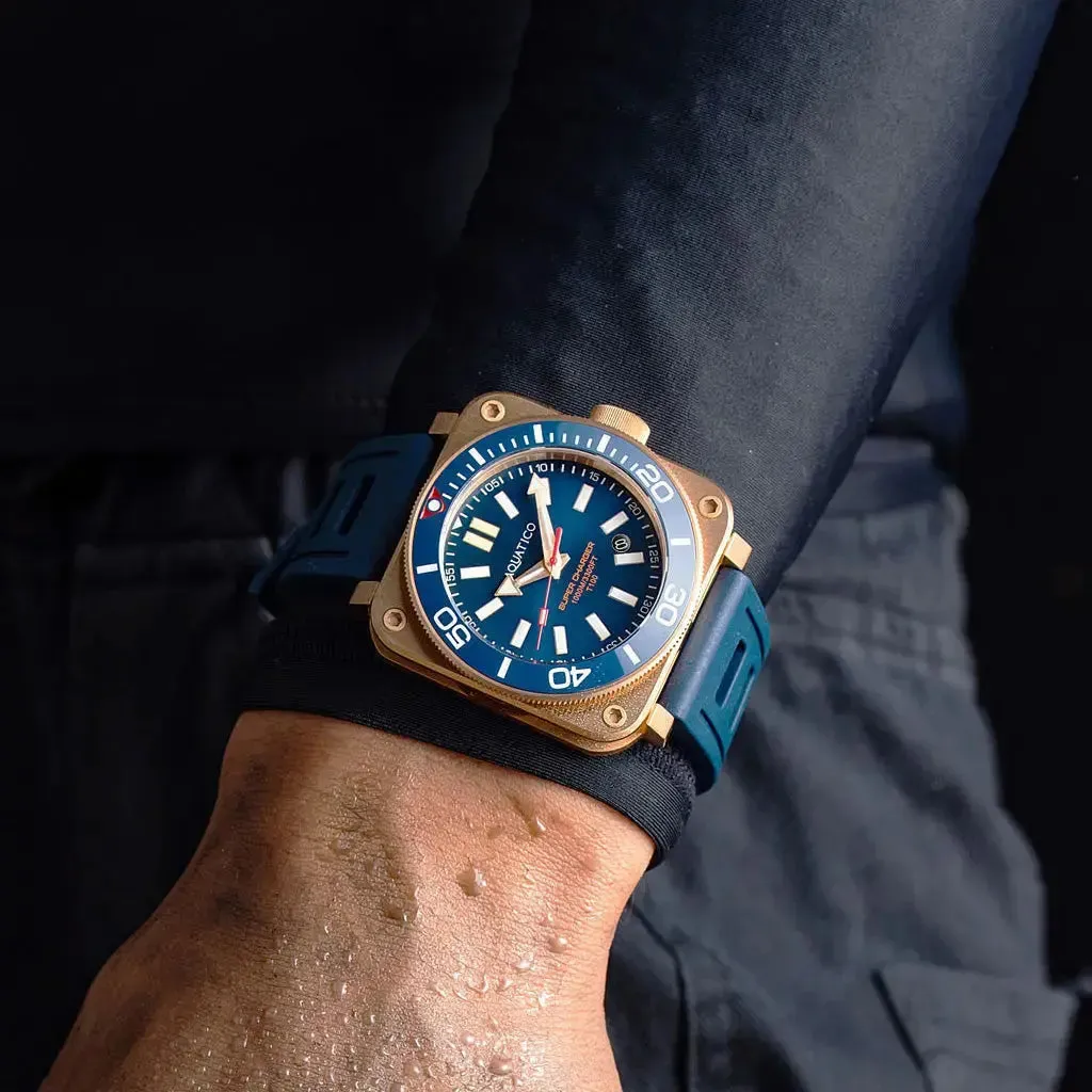 Aquatico Super Charger Bronze Blue Dial Watch (SWISS MADE Sellita sw200-1)