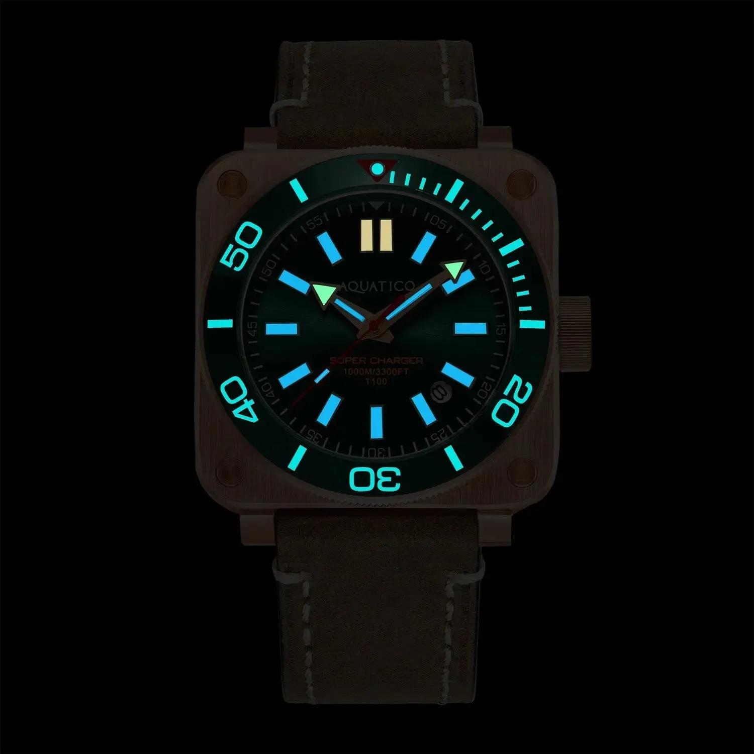 Aquatico Super Charger Bronze Blue Dial Watch (SWISS MADE Sellita sw200-1)