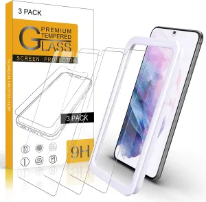 Arae Screen Protector for Samsung Galaxy S21 Plus / S21 , HD Tempered Glass Work with Most Case, 6.7 inch, 3 Pack