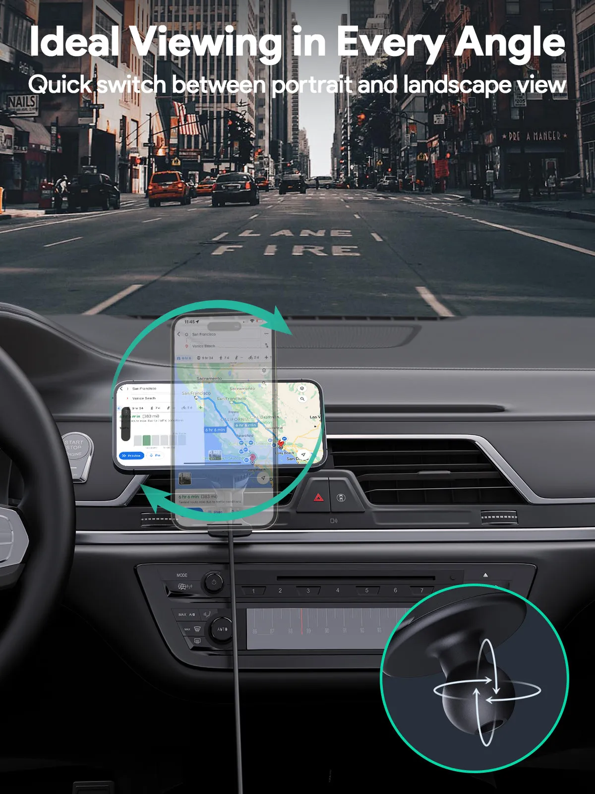 Aukey HD-MC13A MagFusion Dash Pro Qi2 Active Cooling Wireless Charging Phone Mount