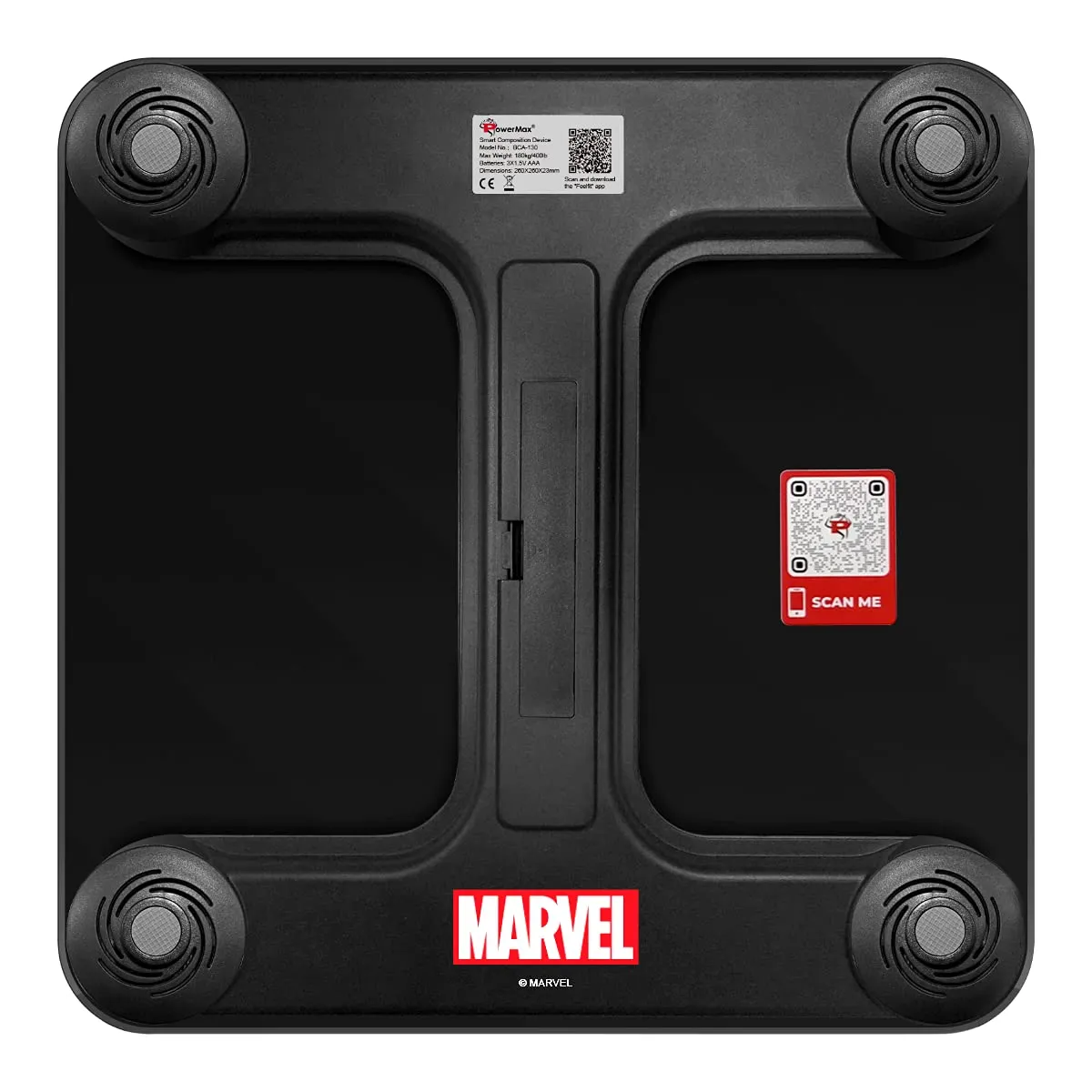 BCA-130 Marvel Edition Iron Man Series Digital Weight Machine for Human Body - High Accuracy Bathroom Weighing Scale with Step-on Technology & Super Durable 6mm Tempered Glass