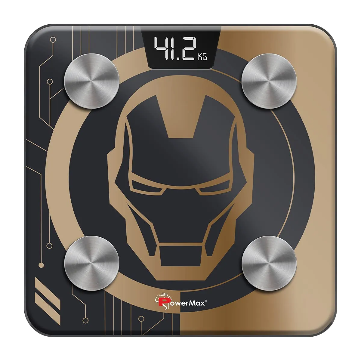 BCA-130 Marvel Edition Iron Man Series Digital Weight Machine for Human Body - High Accuracy Bathroom Weighing Scale with Step-on Technology & Super Durable 6mm Tempered Glass