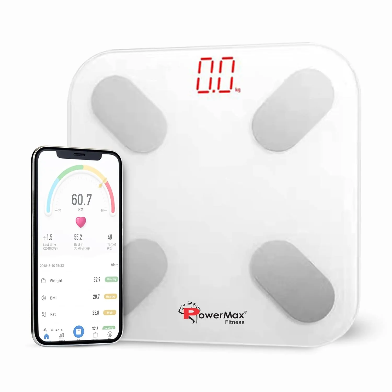 BCA-150?mart Bluetooth Body Fat Scale - Smart BMI Digital Bathroom Wireless Weight Scale & Body Composition Analyser with Smartphone App