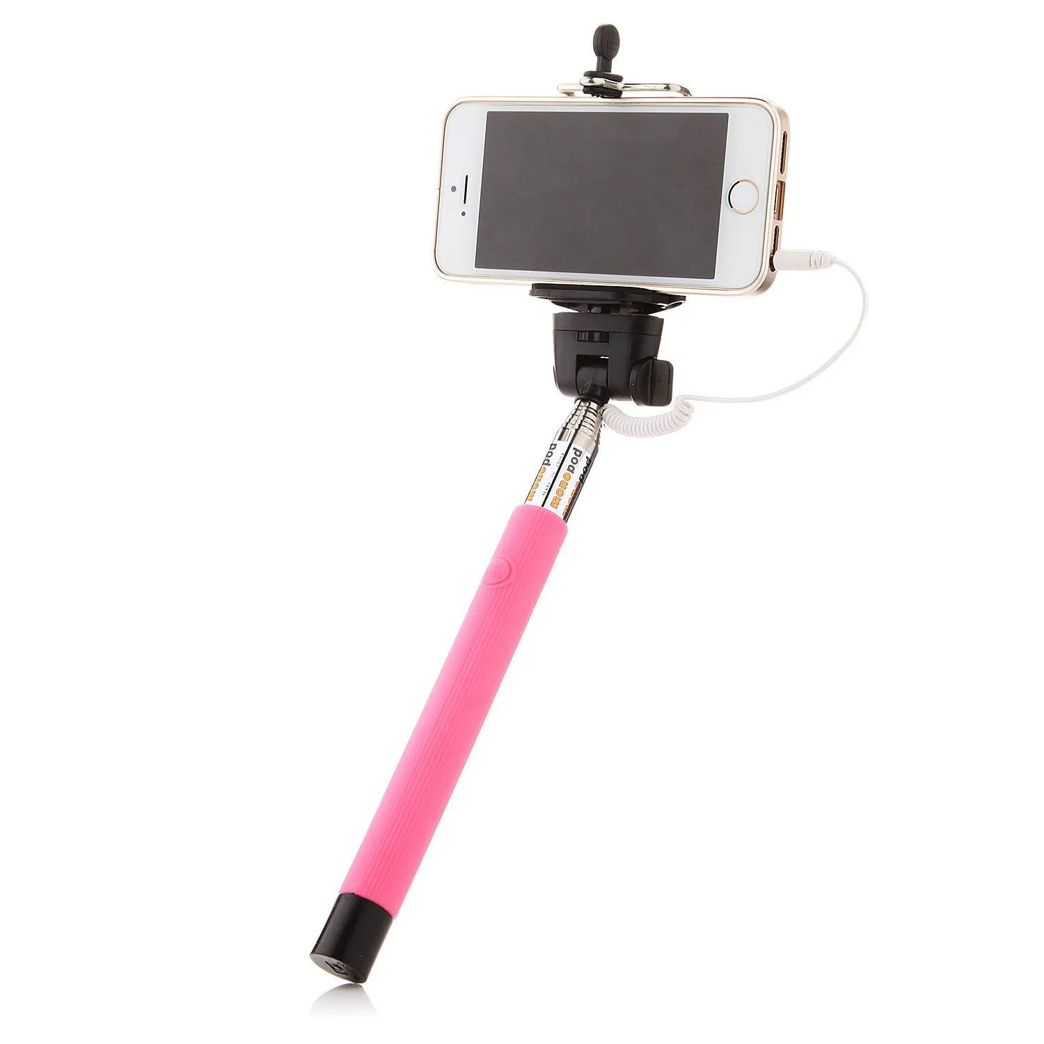 Black 3.5mm Extendable Selfie Wired Stick Phone Holder Remote Shutter Monopod For smartphone iphone