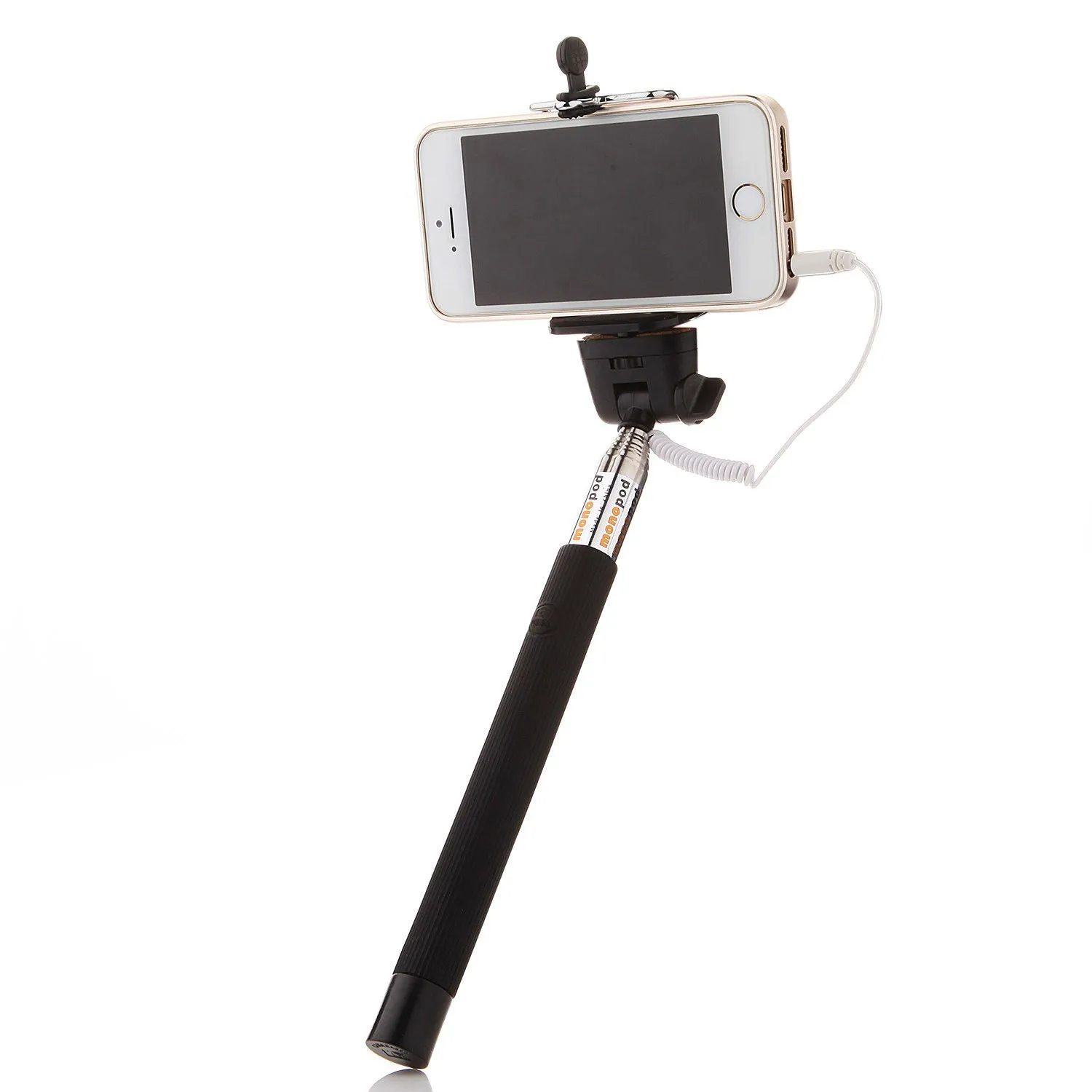 Black 3.5mm Extendable Selfie Wired Stick Phone Holder Remote Shutter Monopod For smartphone iphone