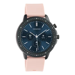 Black OOZOO smartwatch with pink grey rubber strap - Q00329