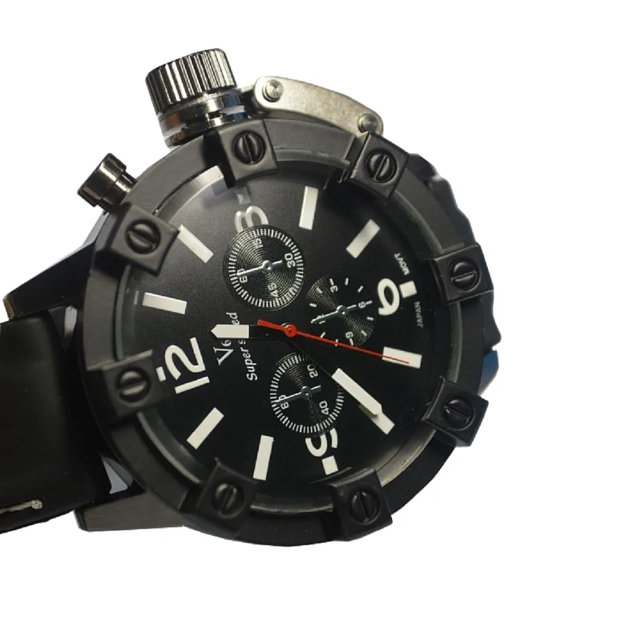 Brav Edgy Men's Black Rubber Strap Watch