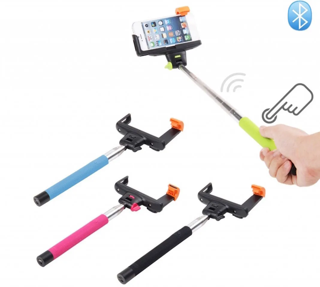 Built in Bluetooth Extendable Selfie Stick Monopod Holder Multi Available - Green