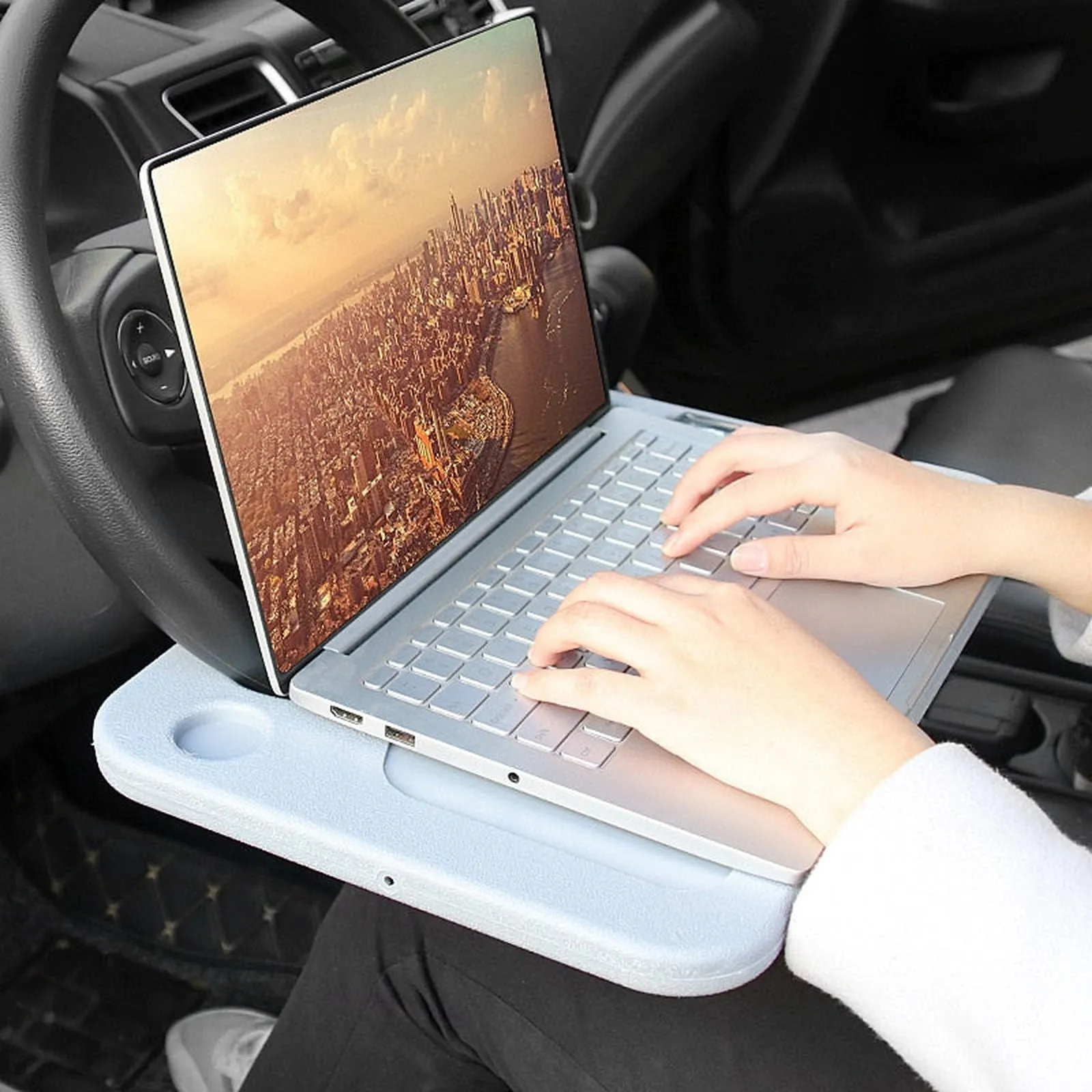 Car Desk Coffee Holder Laptop Computer Table Steering Wheel Universal Portable Eat Work Drink Seat