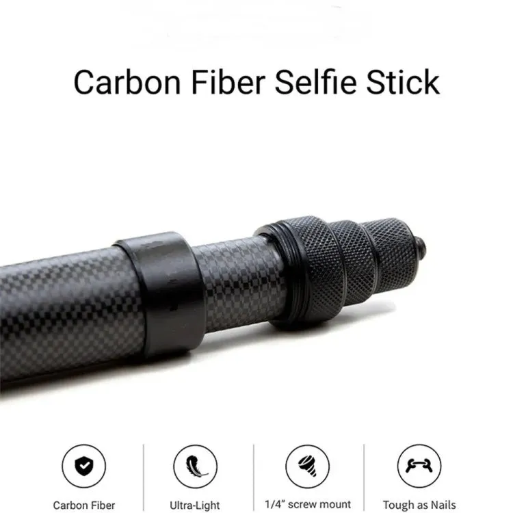 Carbon Fiber Extended Monopod Invisible Selfie Stick For Insta360  / DJI Action / GoPro / Xiao Yi Sports Camera