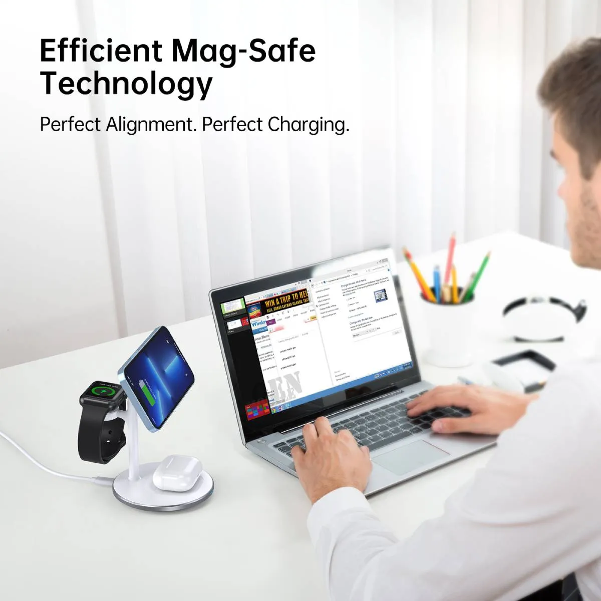 Choetech 3-in-1 15W Wireless Charger with MagSafe T585-F