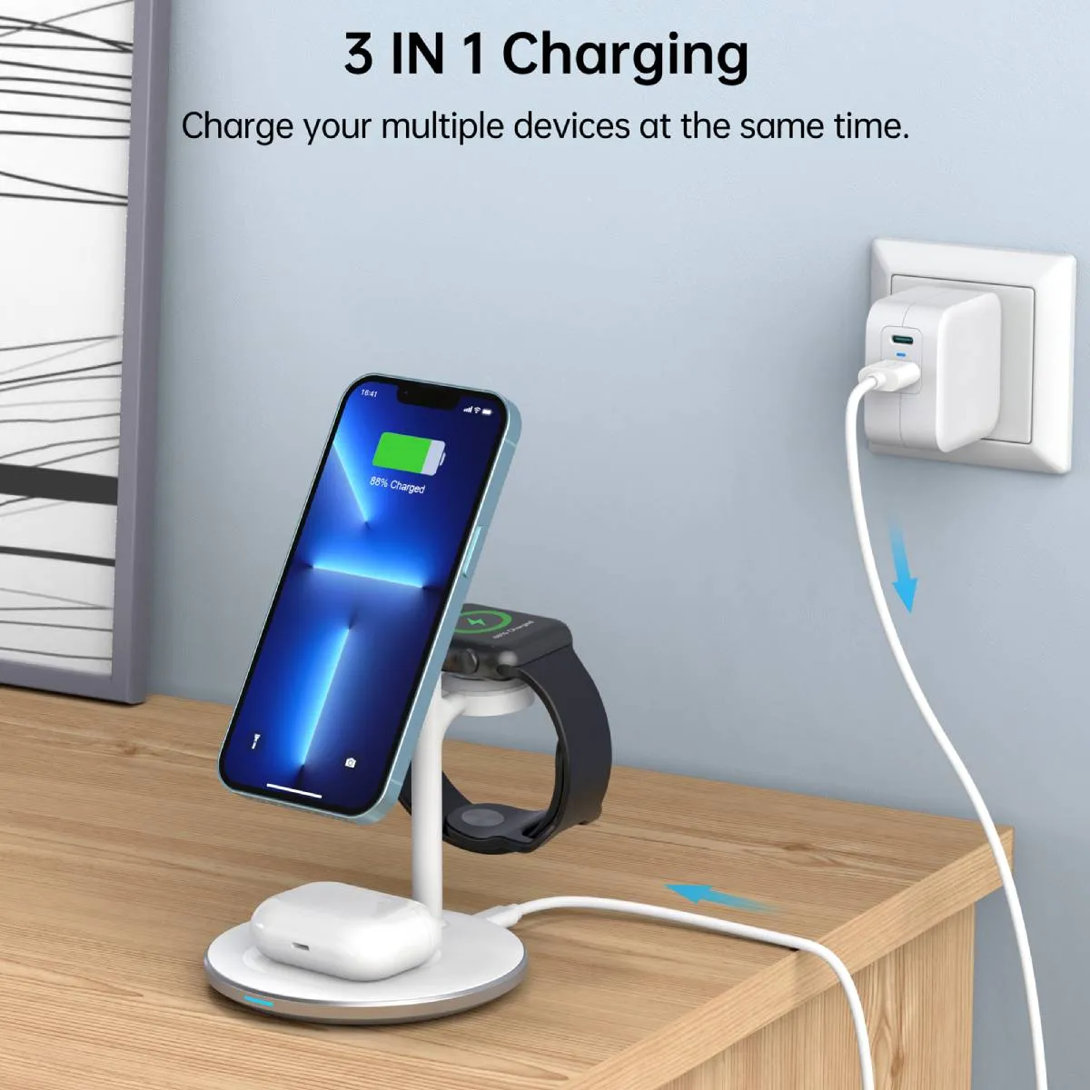 Choetech 3-in-1 15W Wireless Charger with MagSafe T585-F