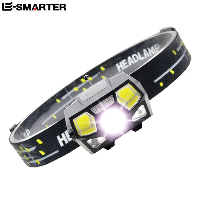 Cross-Border Headlamp Miner's Lamp Usb Charging Strong Light Led Waterproof Induction Cob Running Headlamp Usb Induction Fishing Lamp