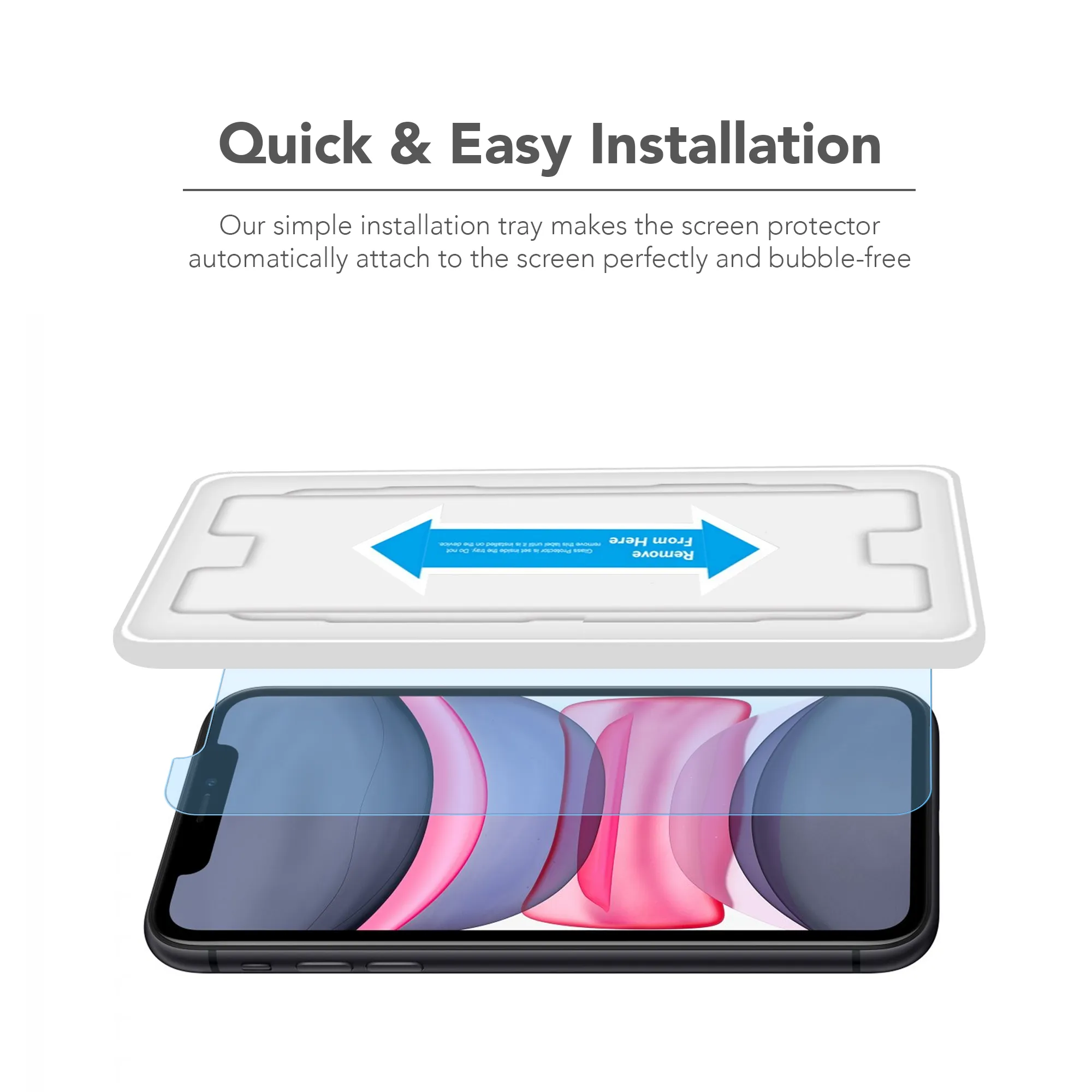 Crystal Clear Tempered Glass with Installation Tray - iPhone 11