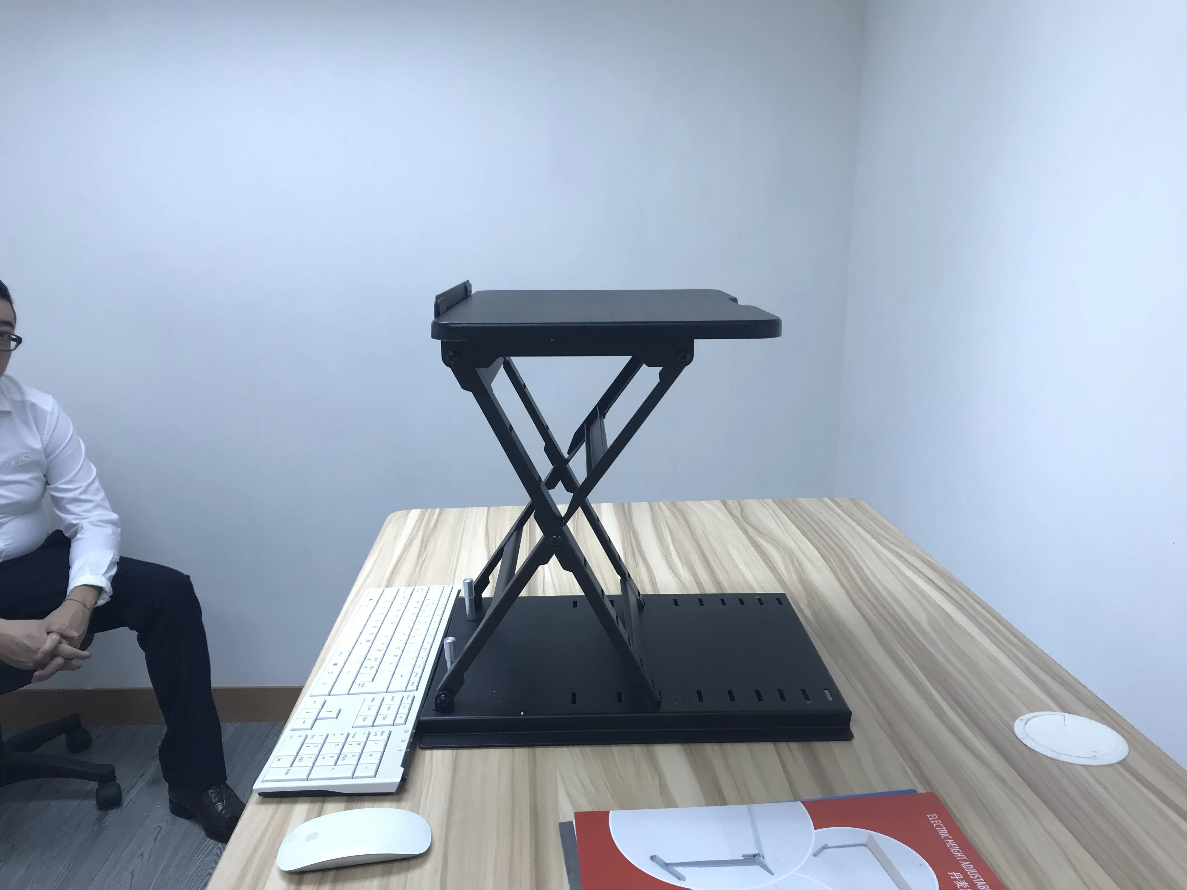 Ergonomic Design Multi Level Height Adjustable Laptop Stand, Sit-stand, Table Top, Black