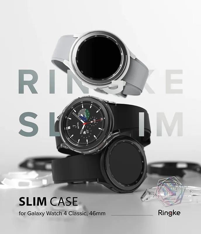 Galaxy Watch 4 Classic 46mm Case Slim Clear and White by Ringke