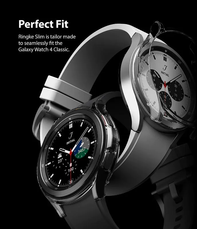 Galaxy Watch 4 Classic 46mm Case Slim Clear and White by Ringke