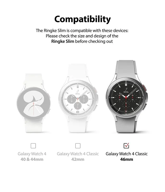 Galaxy Watch 4 Classic 46mm Case Slim Clear and White by Ringke