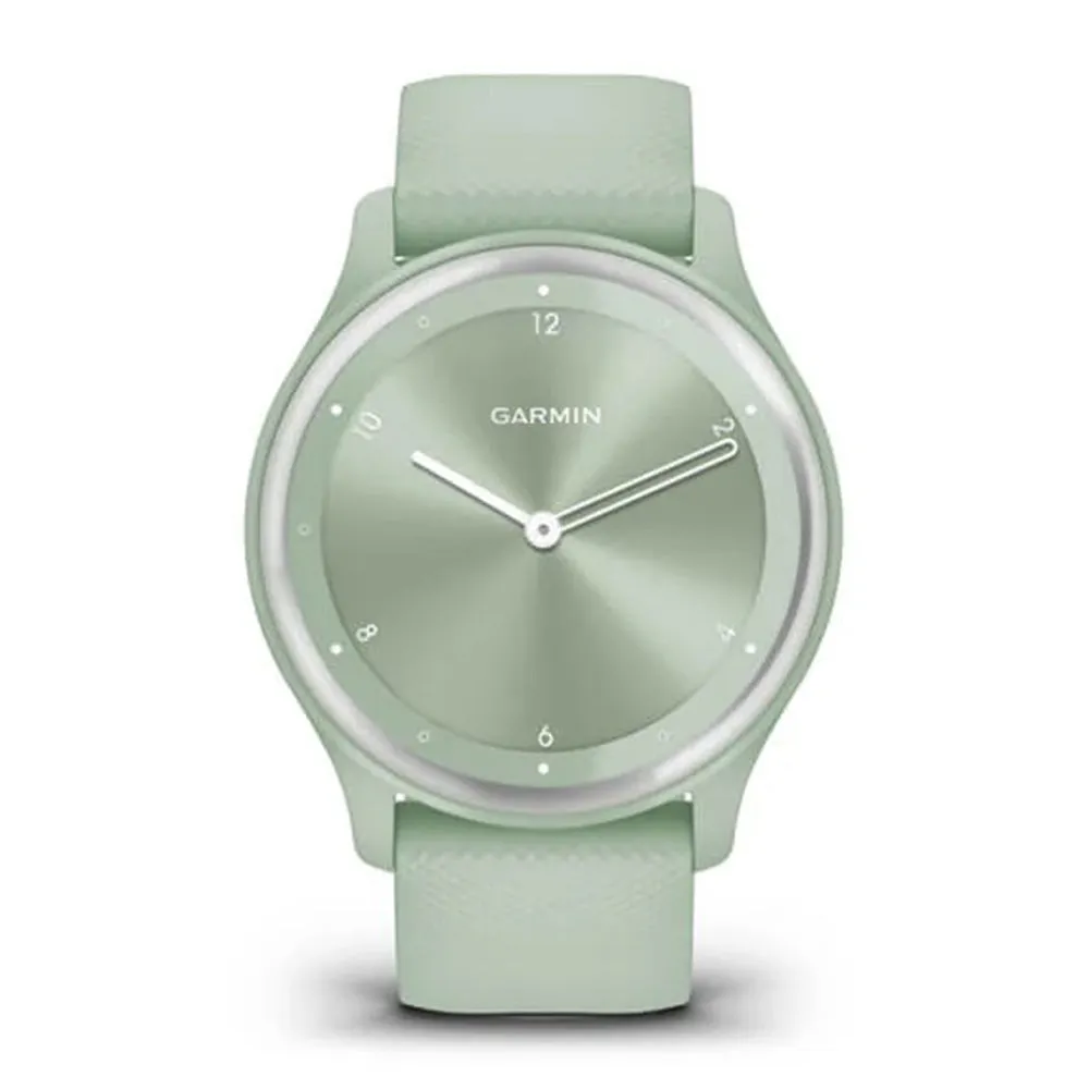 Garmin vivomove Sport Light Green Cool Mint Case and Silicone Band with Silver Accents Touchscreen Smartwatch- 010-02566-03