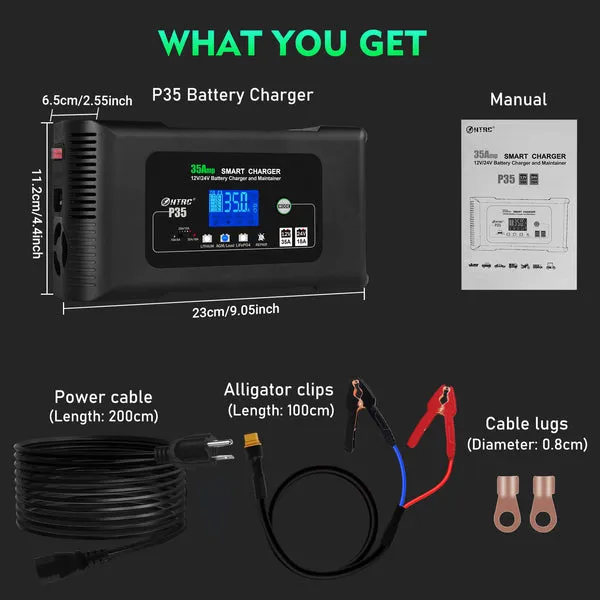 HTRC | 35-Amp Smart Charger | Lead and Lithium Smart Battery Charger