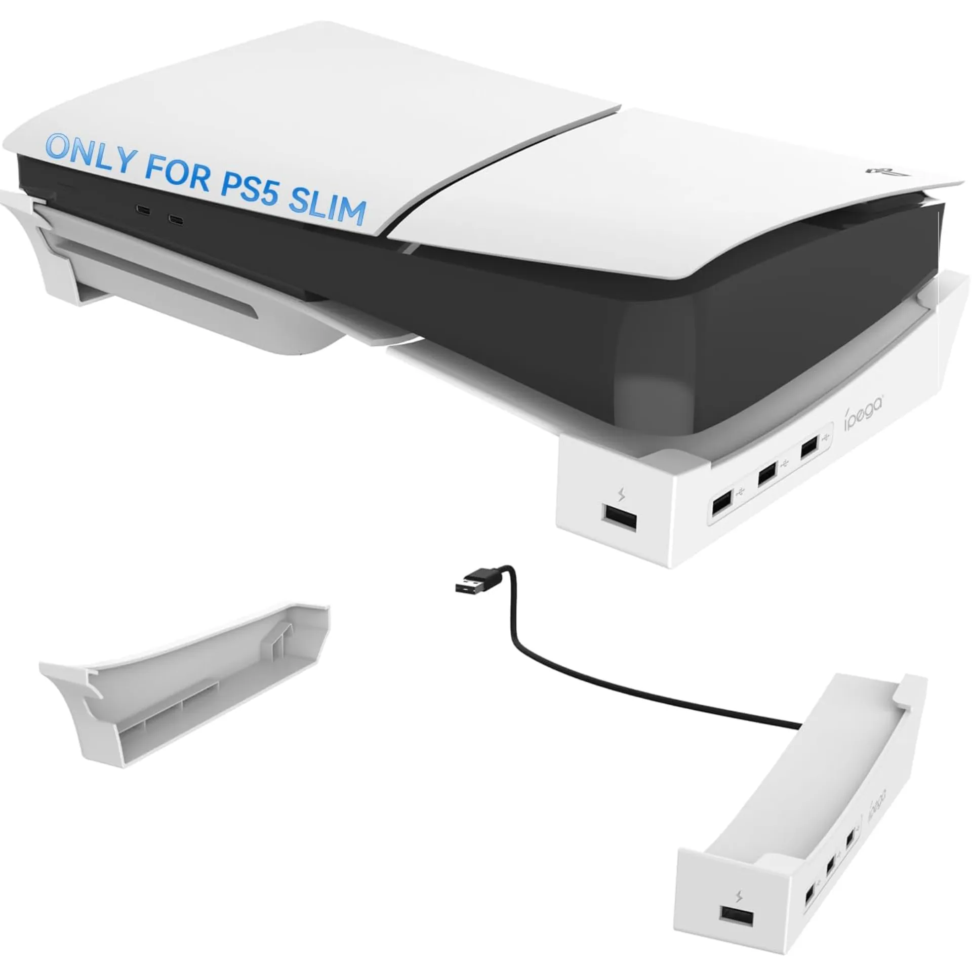 ipega Playstation 5 PS5 Slim Horizontal Stand with 4 USB Ports