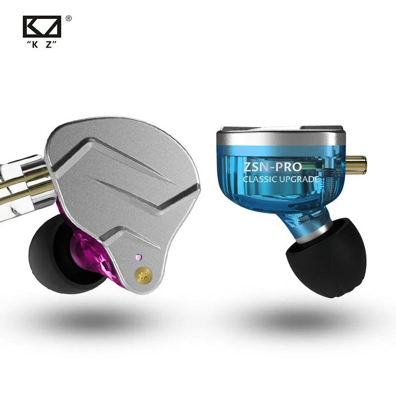 【KZ ZSN Pro】 In Ear Monitors IEM Earphones with Hybrid 1DD 1BA Wired Earbuds Headphones Gaming Earbuds Stereo Bass Sound