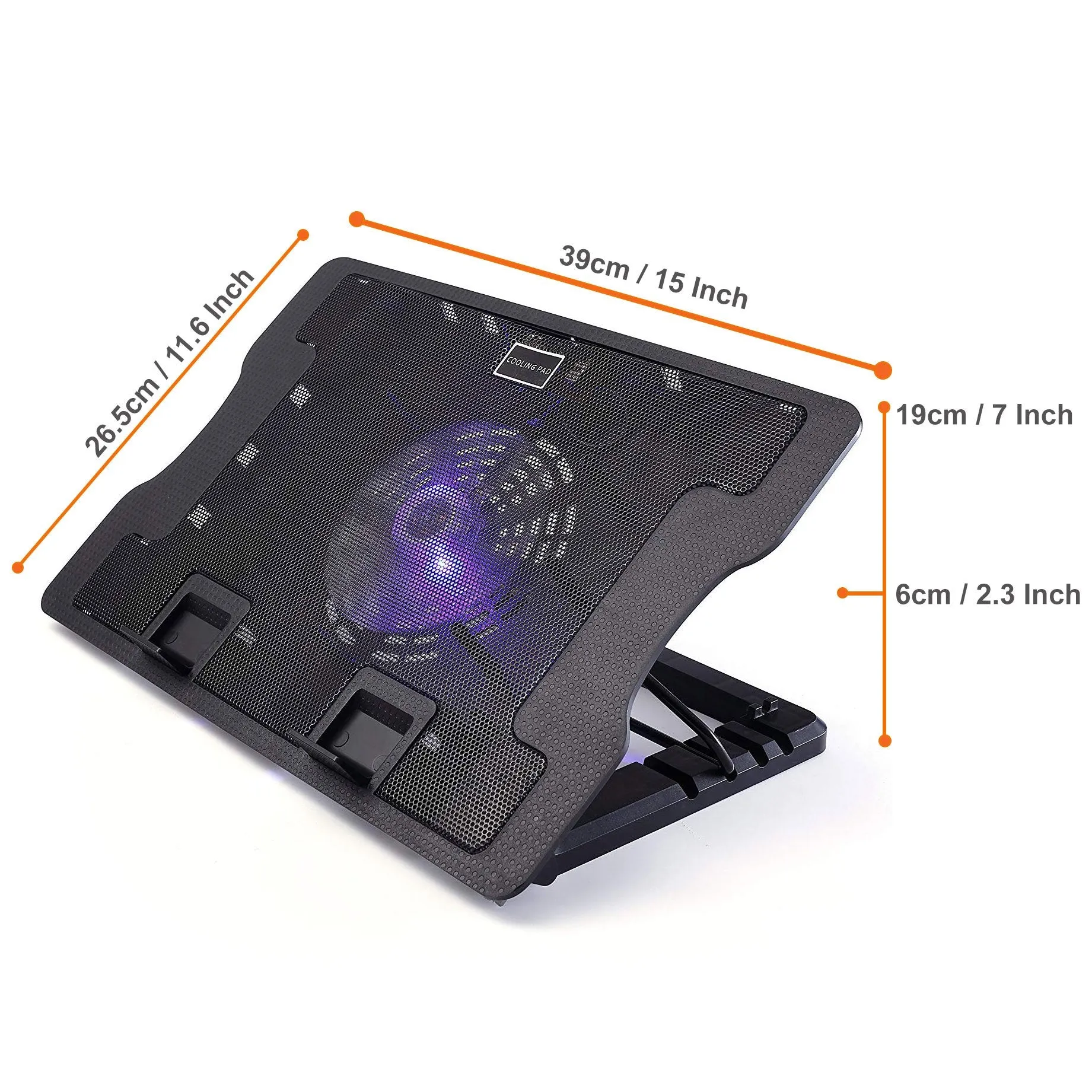 Laptop Cooling Stand with Silent Fan ,USB Powered Adjustable Angled Stand