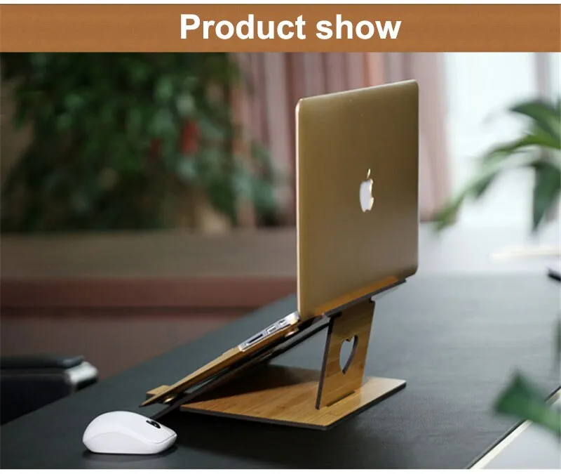 Laptop Stand Notebook Desktop Holder Tablet Portable Wooden Laptop