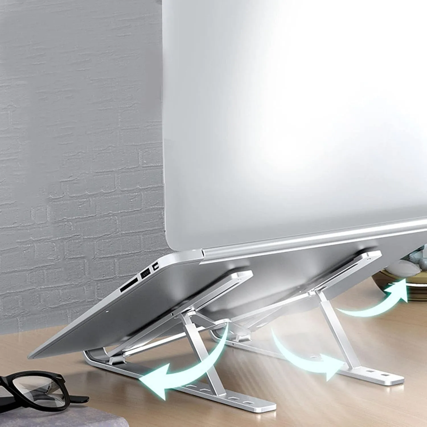 Metal Portable Laptop Stand, with 7 Adjustable Angles (1 Pc)