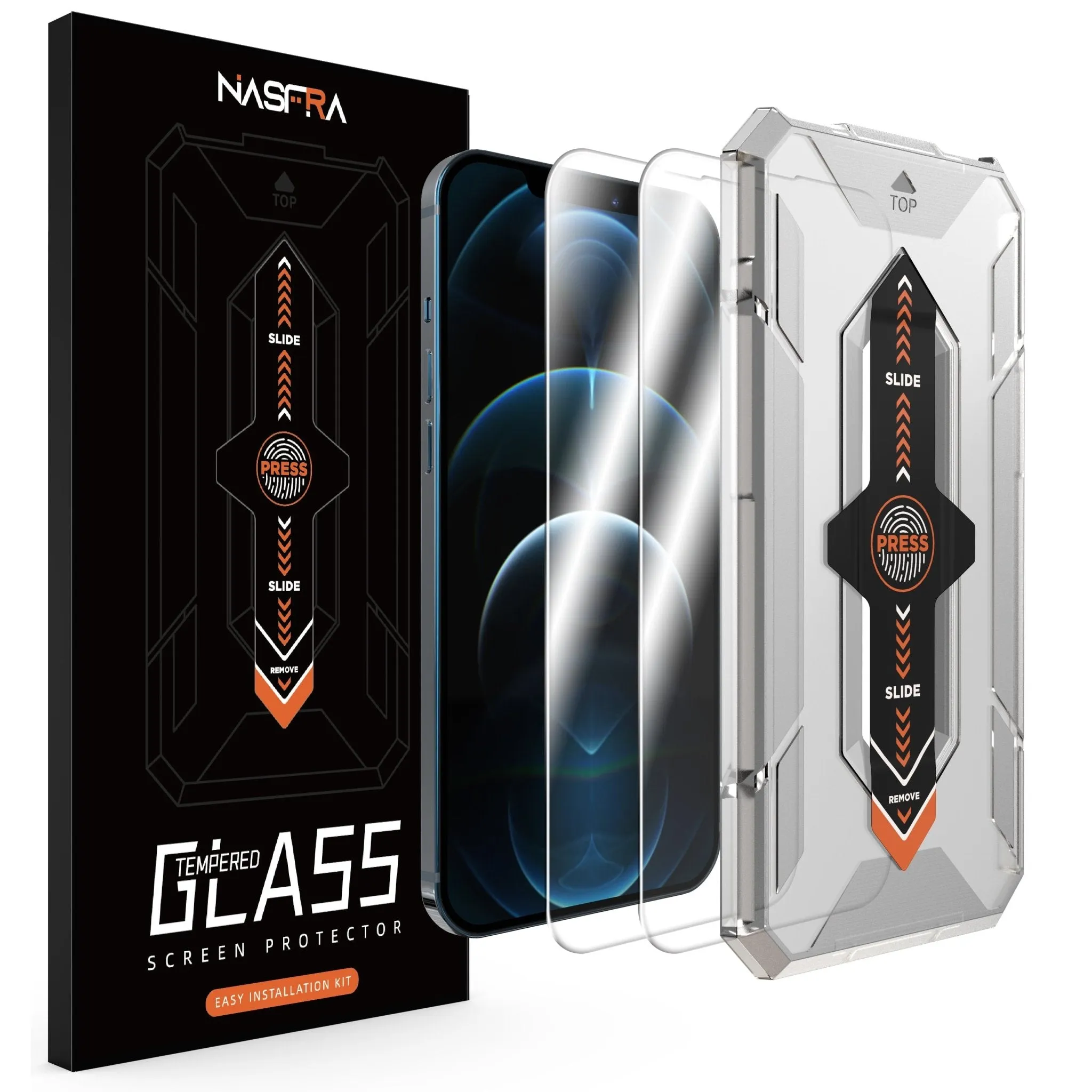 Nasfra High Quality 2 in 1 Screen Protectors with Easy Installation