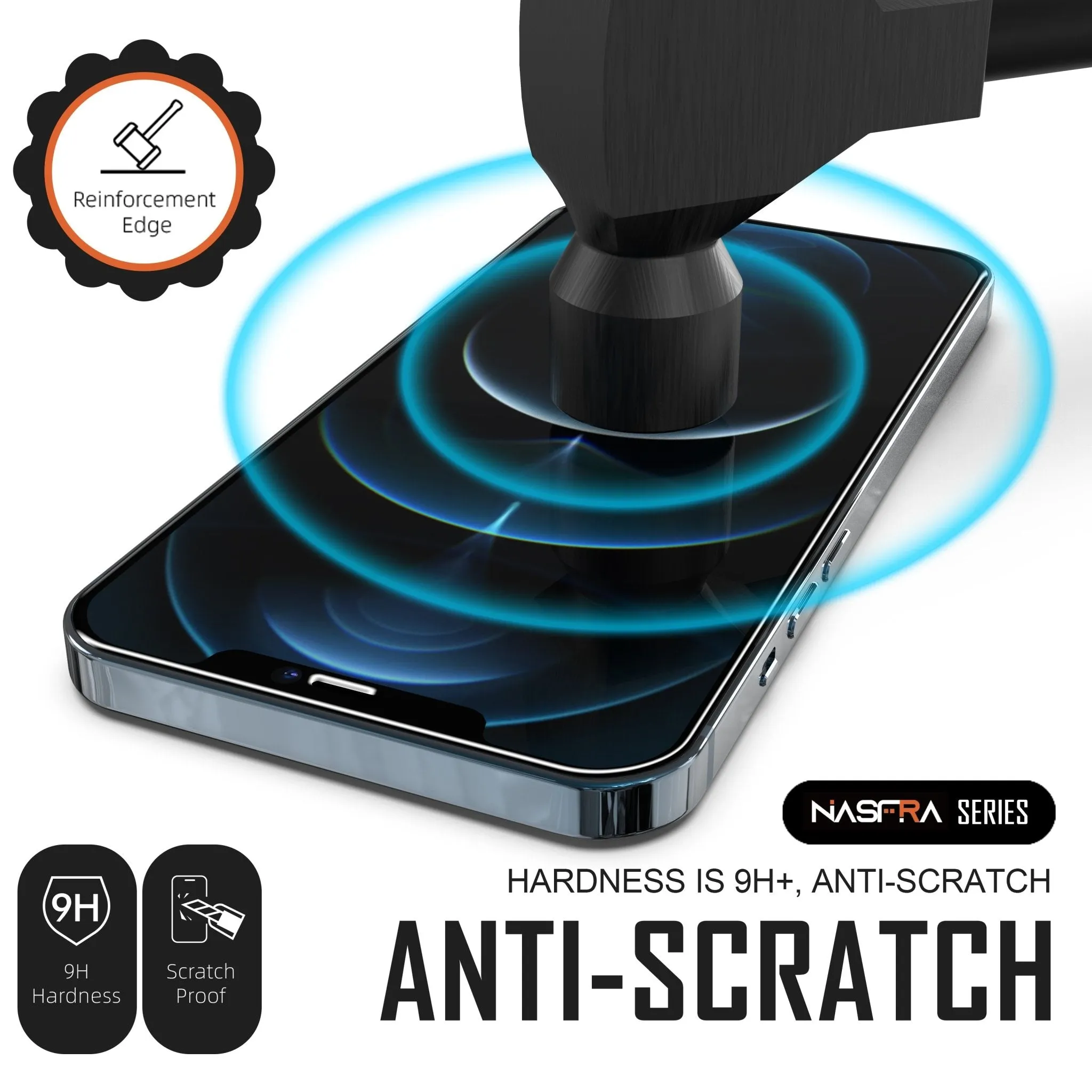 Nasfra High Quality 2 in 1 Screen Protectors with Easy Installation