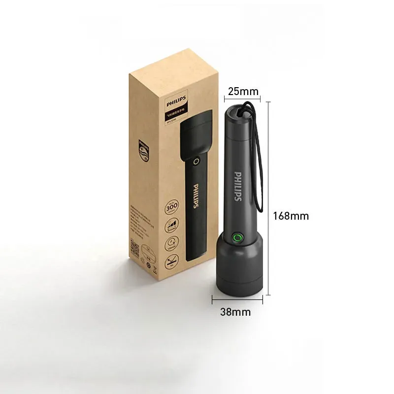 Philips LED Flashlight with USB Charging 18650 Battery 4 Lighting Modes Powerful Flashlight for Self Defense Camping