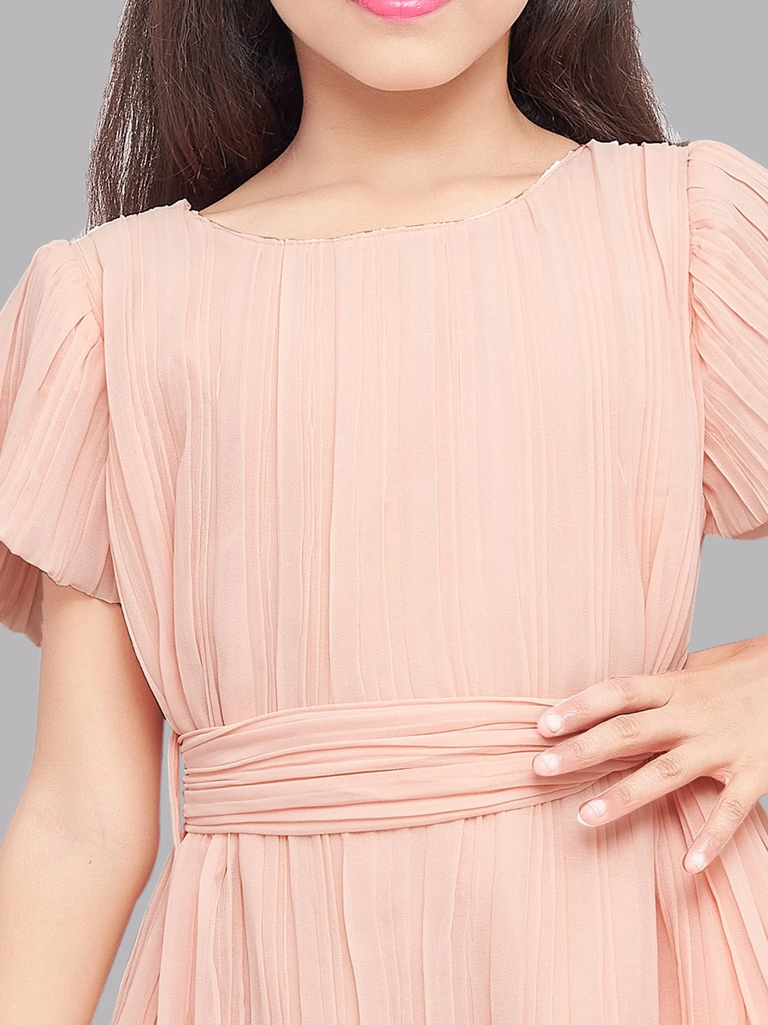 Pink Chick High Low Dress -Peach