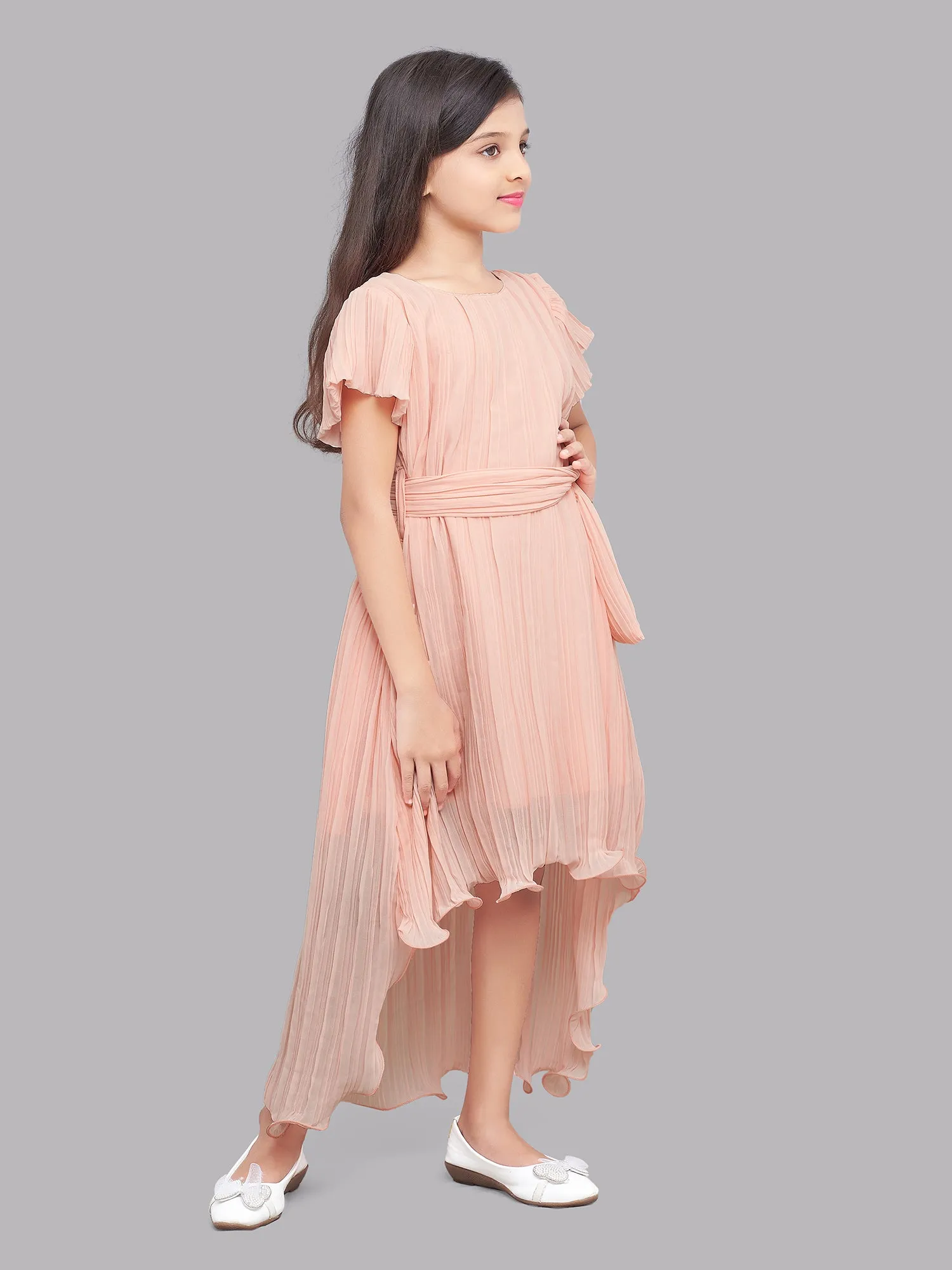 Pink Chick High Low Dress -Peach