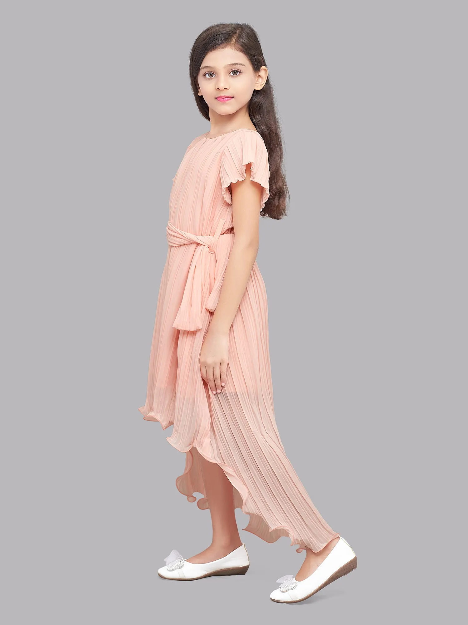 Pink Chick High Low Dress -Peach