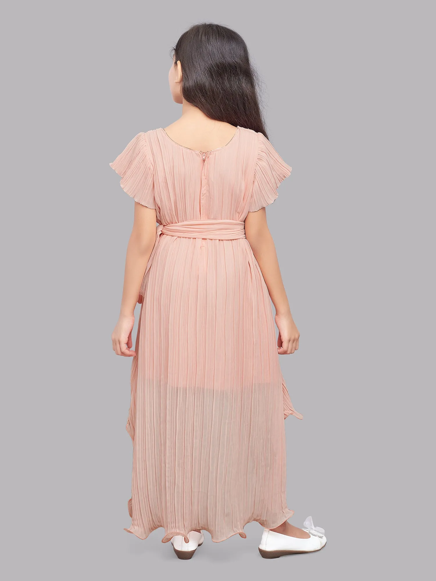 Pink Chick High Low Dress -Peach