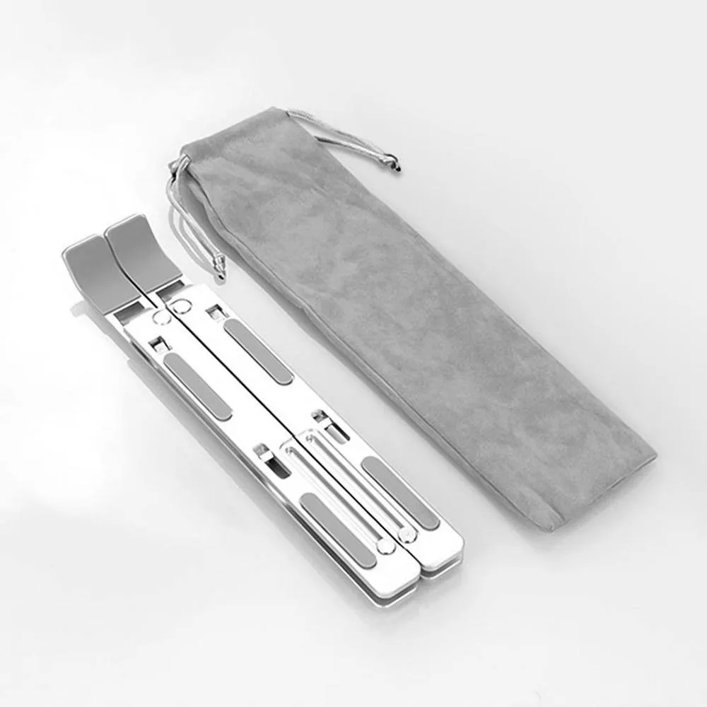 Portable and Foldable Laptop Stand Adjustable Aluminum Silver