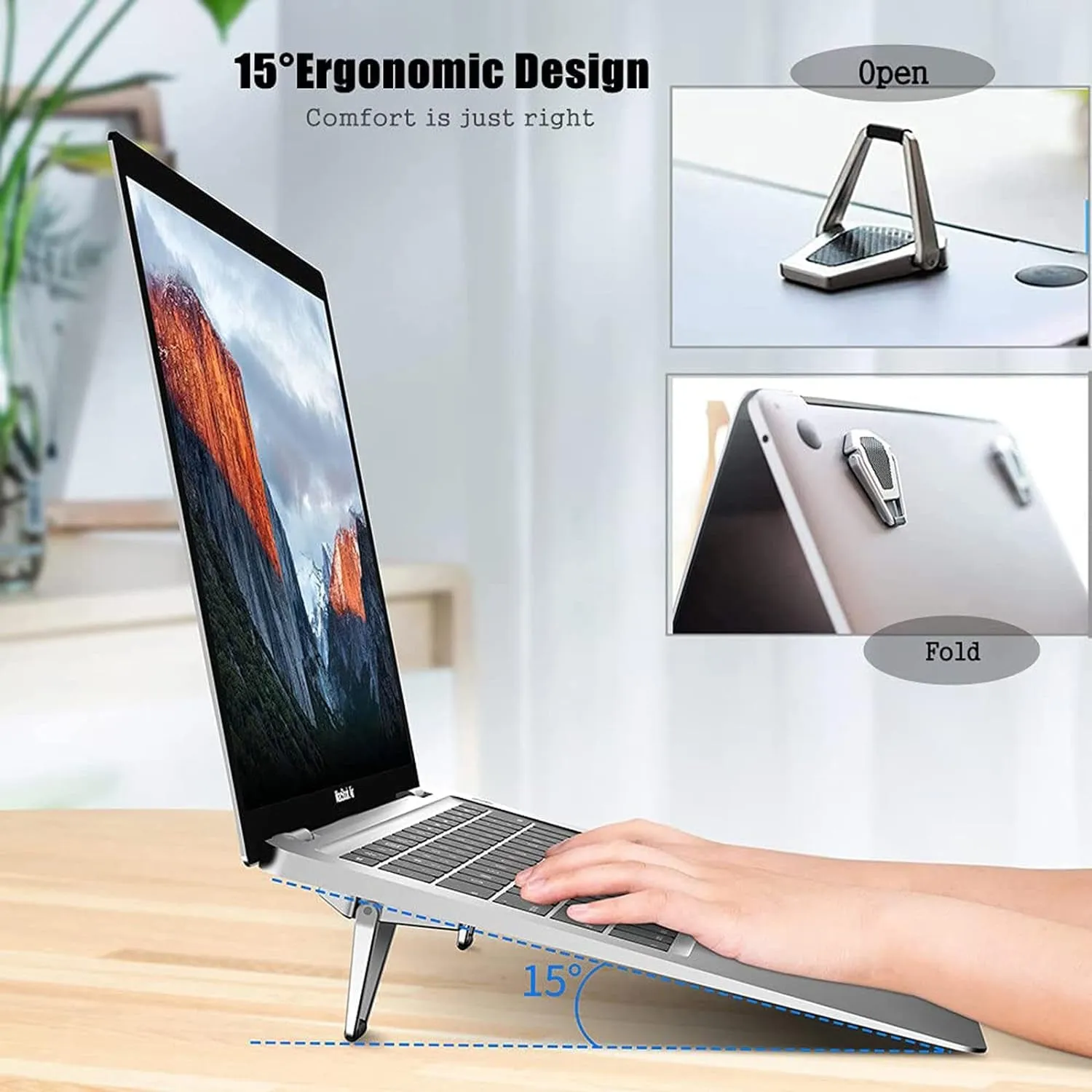 Portable Invisible Laptop Stand, Mini Aluminum Cooling Pad,Computer Keyboard Mount Kickstand,Ergonomic Lightweight Laptop Desk Stand (1Pack（2Pcs）)