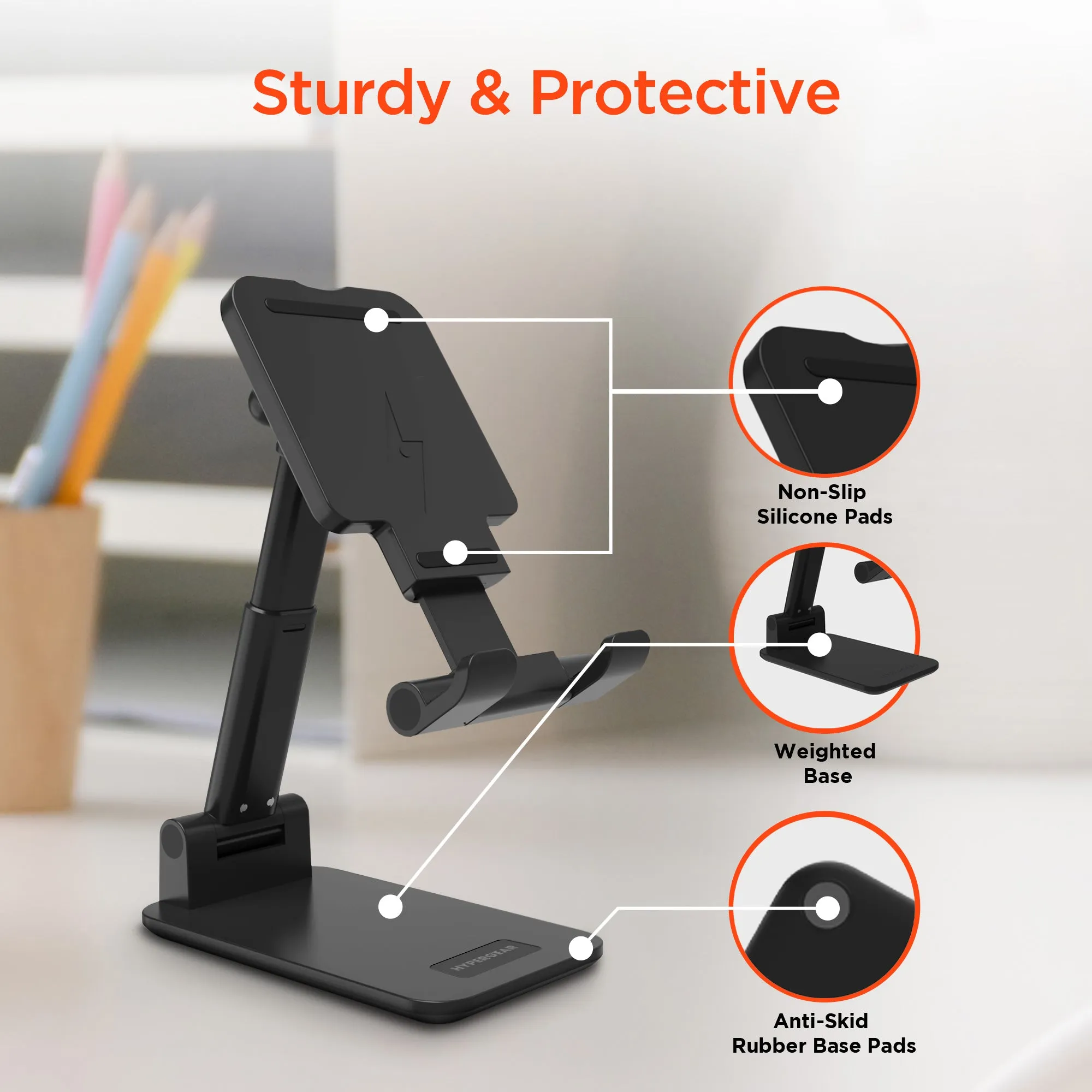 PowerFold 10W Wireless Fast Charging Stand | Black