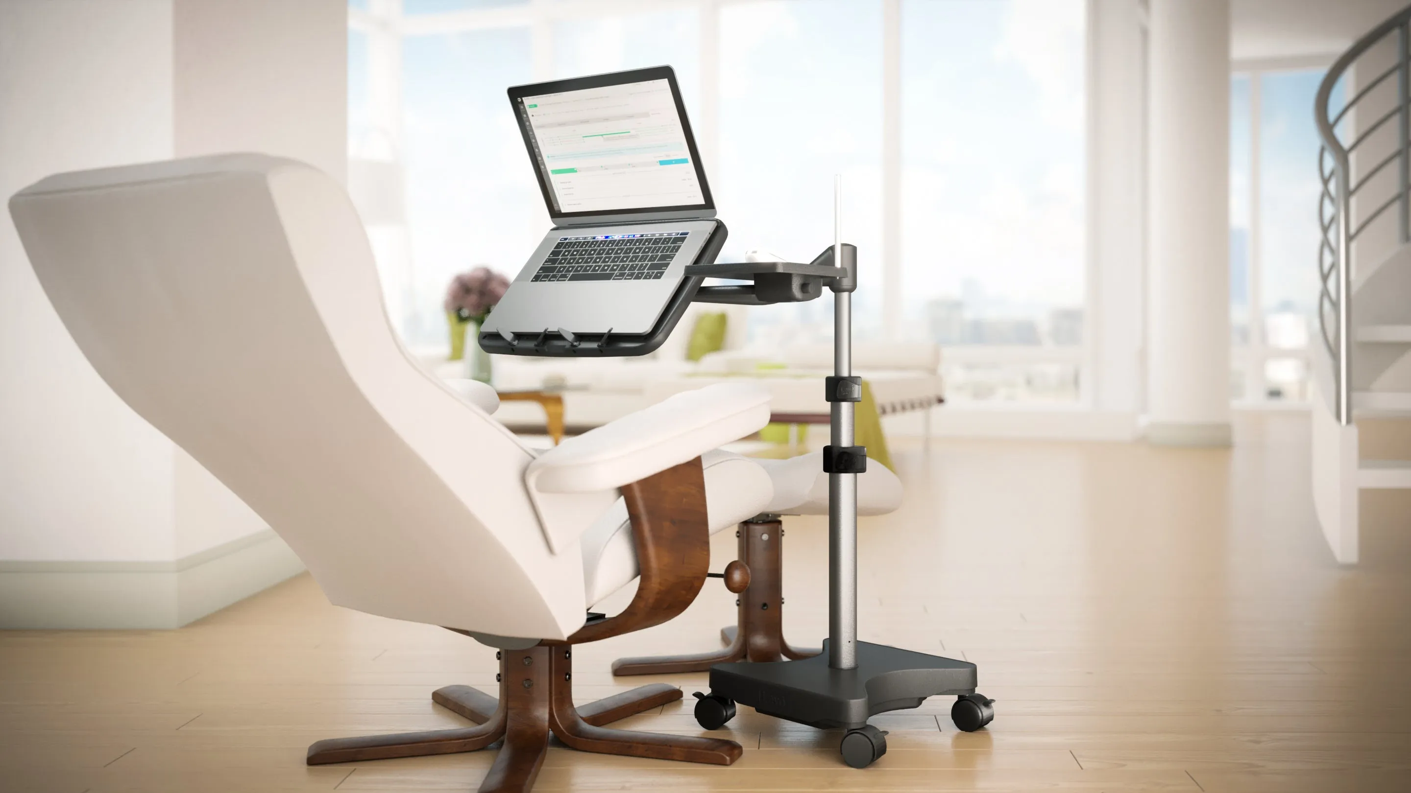 PRIOR MODEL LEVO G2 Deluxe Rolling Laptop Stand WITH Mouse Tray 22761