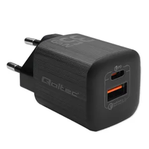 Qoltec 50764 Mobile Device Charger Laptop, Portable Gaming Console, Power Bank, Smartphone, Smartwatch, Tablet Black Ac