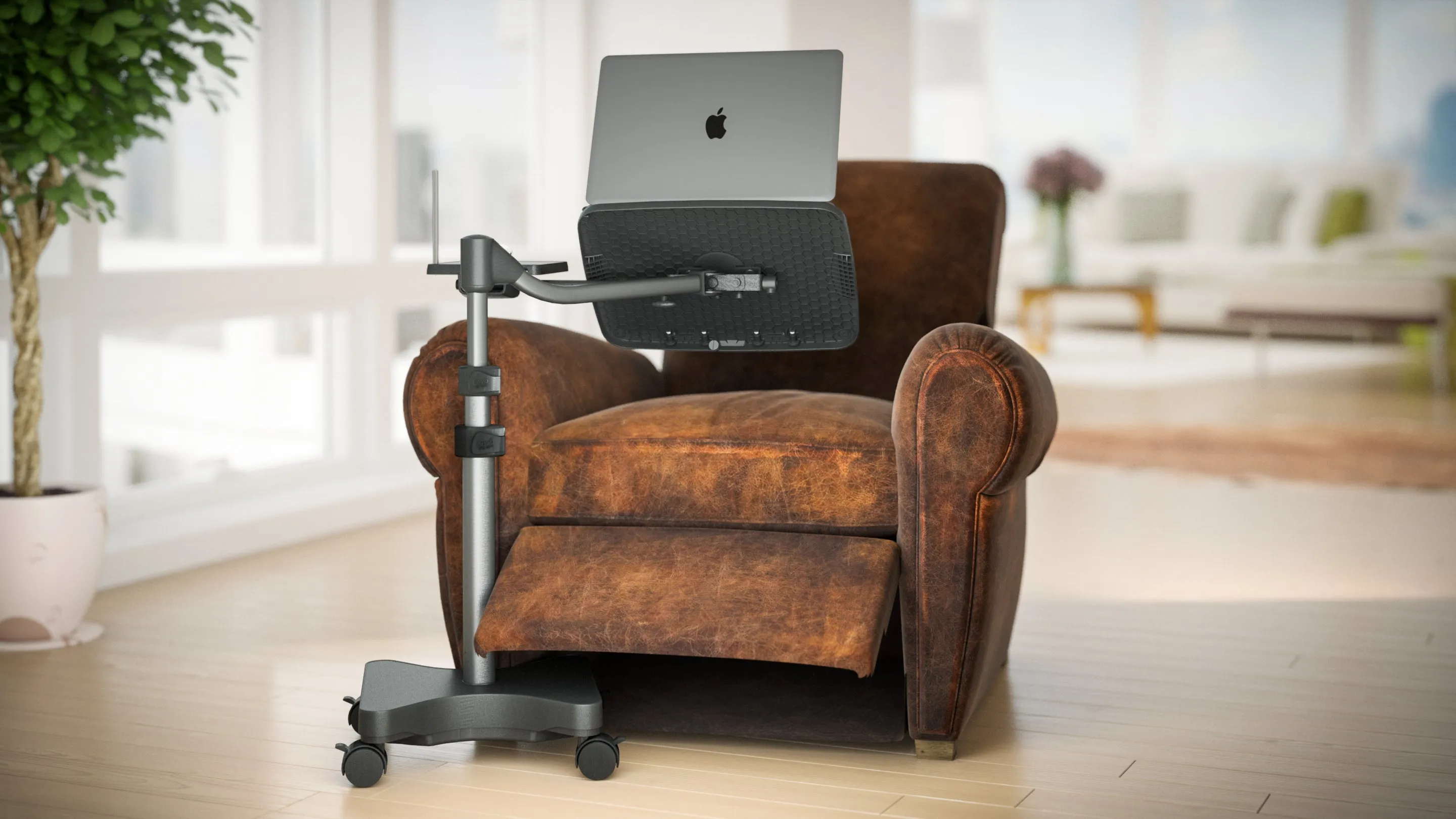 REFURBISHED LEVO G2 Deluxe Rolling Laptop Stand WITH Mouse Tray