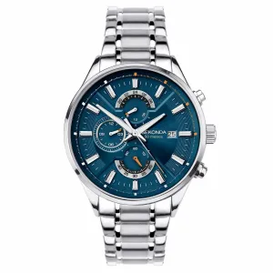 Sekonda Silver Dual Time Blue Dial Mens Watch SK1839